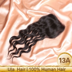 Ula Hair 13A High Quality Peruvian Lace Closure Unprocessed Natural Wave Lace closure Peruvian Human Hair Closure