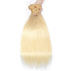【12A 3PCS】#613 Peruvian Straight 3pcs Hair Bundles 100% Human Hair  Blonde Straight Hair Extension