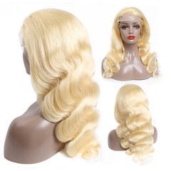 13A Blonde Body Wave 360 Lace Frontal Wigs 180% Density Full Heave Body Wave Hair Human Hair Wig 360 Frontal Wigs Customize in 7 Days