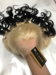 13x6 Blonde Black Mix Color 613/1B# Ombre color Lace Wig 150% Density Loose Wave Lace Frontal Wigs Virgin Human Blonde Black Color Lace Wigs Customize