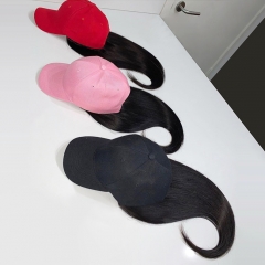 【Hat Wig】Adjustable Hat Wig Human Hair 16Inch-26Inch With Black Female Baseball Cap Convenient!