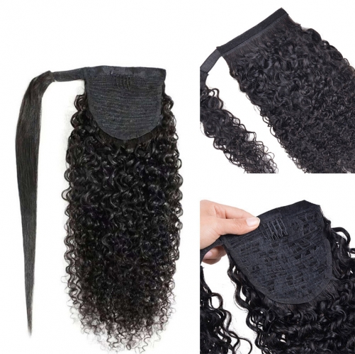 【Clip In Ponytail】Wrap Around Clip In Ponytail Human Hair Extension Drawstring Ponytail Hairpiece For Women High Quality Hair Bundles Ula Hair