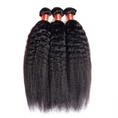 【12a 3pcs】Ulahair Kinky Straight Hair Bundles|Brazilian Hair Weave For Sew In Hairstyle