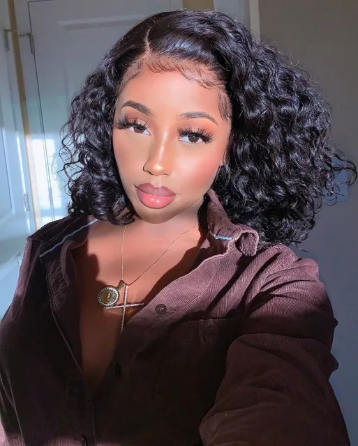 curly wig with a side part