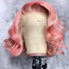 【New In】13A Pink Color 180% Density 13x4 Straight/Body Wave Lace Front BOB Wig Short BOB Virgin Human Hair 13x4 frontal Lace Wigs