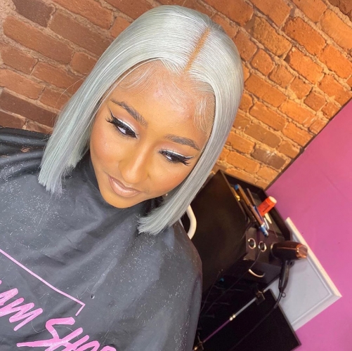 In stock】13A 13x6 Straight Lace Front BOB Wig 150% Density Short