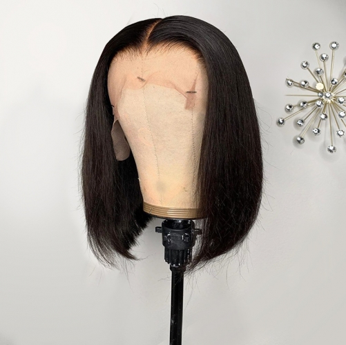 13A PrePlucked Lace Front Wig 150 Density Straight Short BOB Hair