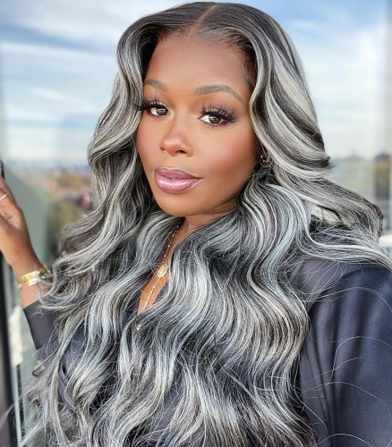 New Arrival!】13A Ombre Color Body Wave Highlight Lace Front Wigs