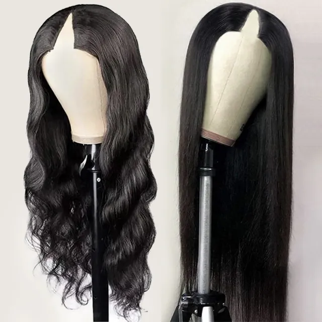 V-part wig human hair