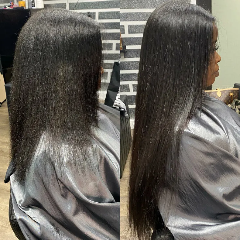 tape in hair extensions before and after