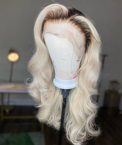 Platinum Blonde Hair 13×4 Lace Front Wigs Body Wave