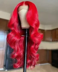【New In】Red 4*4/ 5*5/ 13*4 Transparent Lace Closure Wigs Body Wave Lace Closure Wig 250% Density Lace Closure Wig