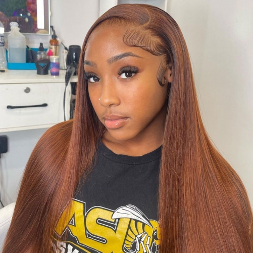 Demi-perruque Synthétique Chocolat Et Cuivre - 60cm, Balayage, Bonnet Clair