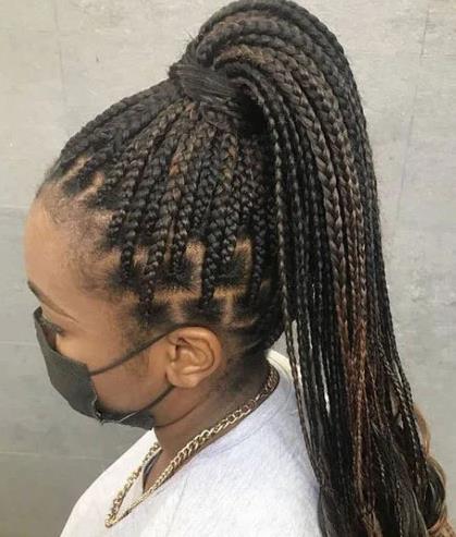 box braid ponytail
