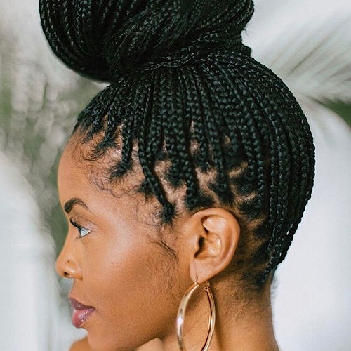 box braids bun