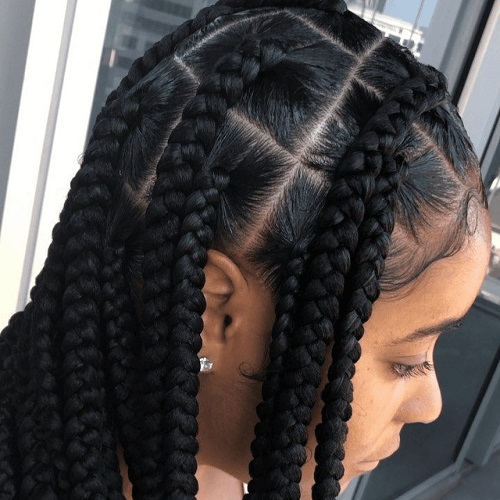 4 JUMBO BRAIDS w/ Kanekalon hair ( CHEAP & EASY ) 