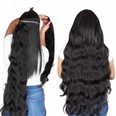 【PU Clip In】110g 6 sets Clip In Human Hair Extensions Natural Color Full Head High Quality Hair Bundles