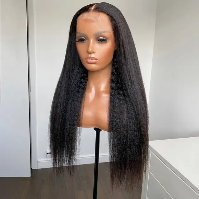 kinky straight 2x6 closure wig