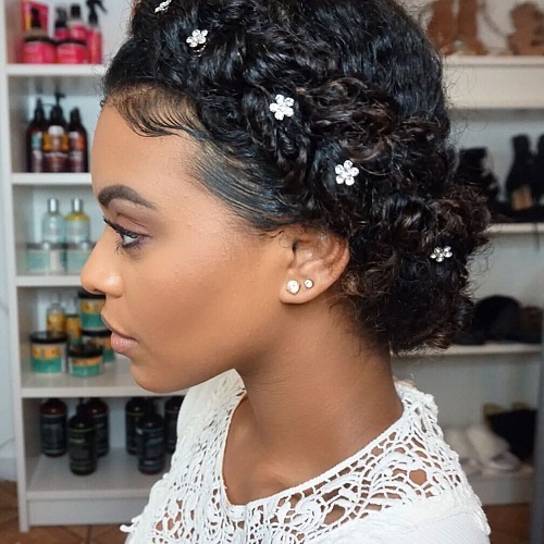 Braided Crown curly hair