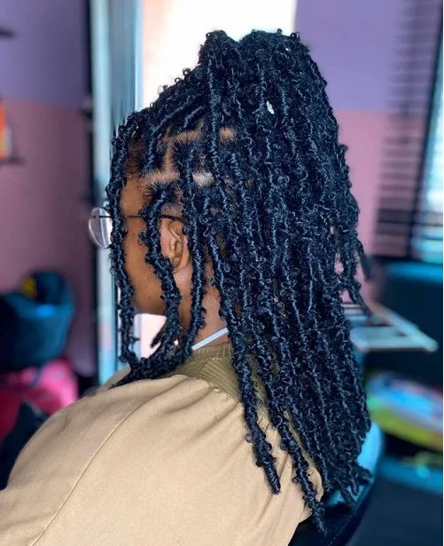 half-up half down locs