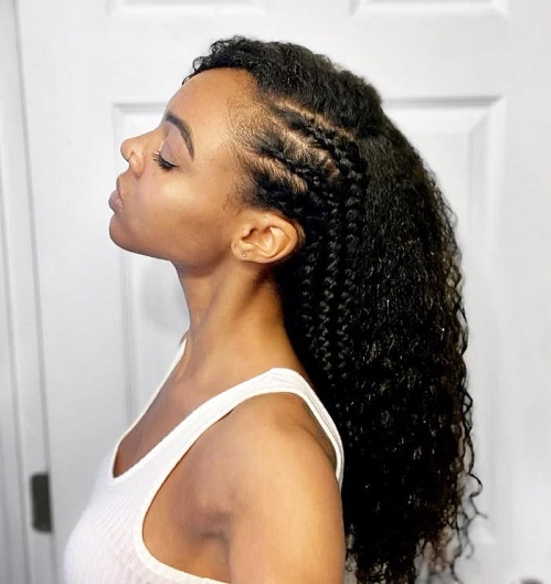 Half Up Half Down Braids Hairstyles For Black Hair