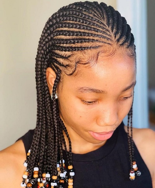 tribal braids with beads