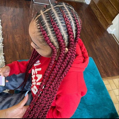 red pop smoke braids