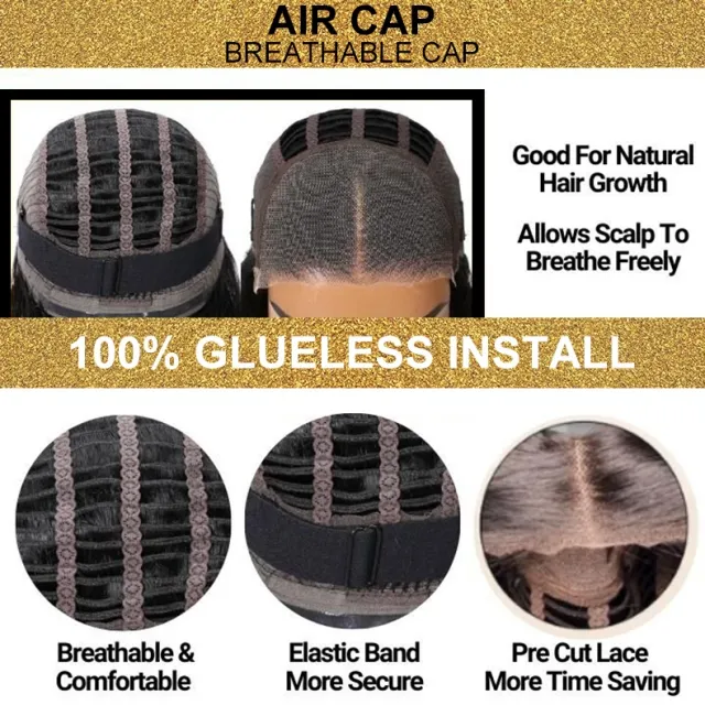 air cap  glueless lace wig