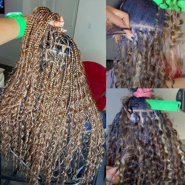 feed in braids with blonde bulk hair