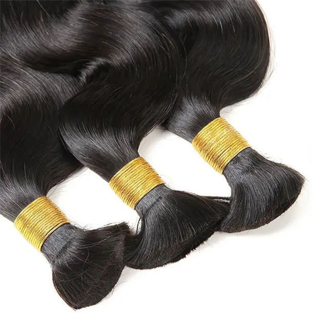 natural black bulk human hair with no weft