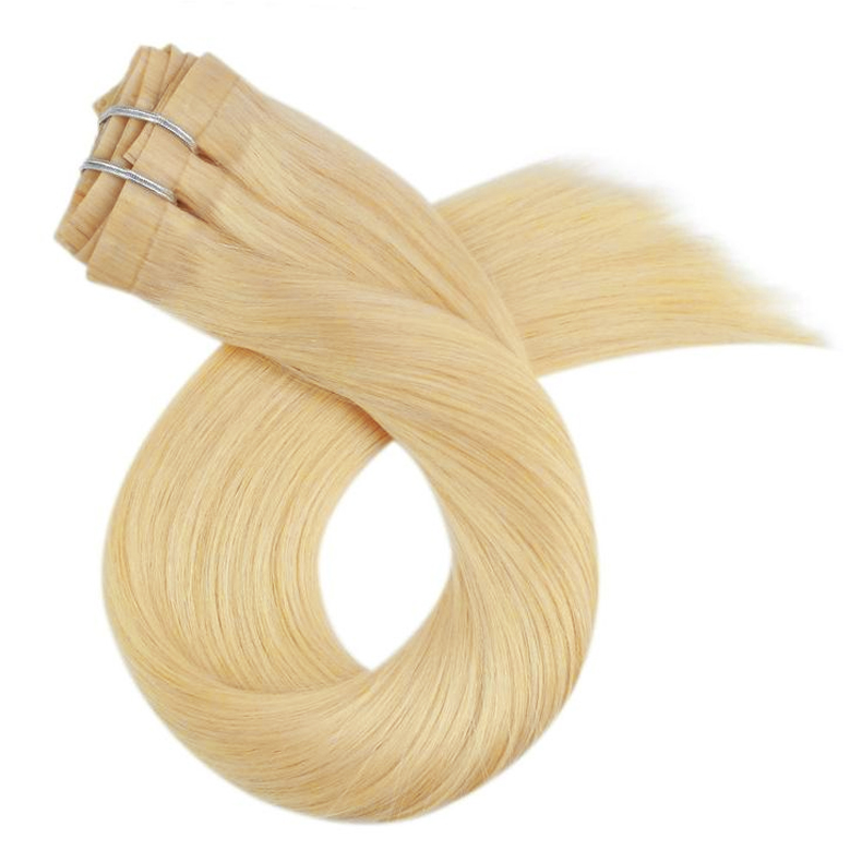 Colored PU Clip In 】110g 6 sets Seamless Clip In Human Hair Extensions ...