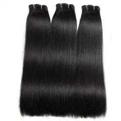 【Super Double Drawn】Bone Straight Natural #1B Hair Bundles Hair Weave 12A High Quality Virgin Human Hair Bundles ULH137