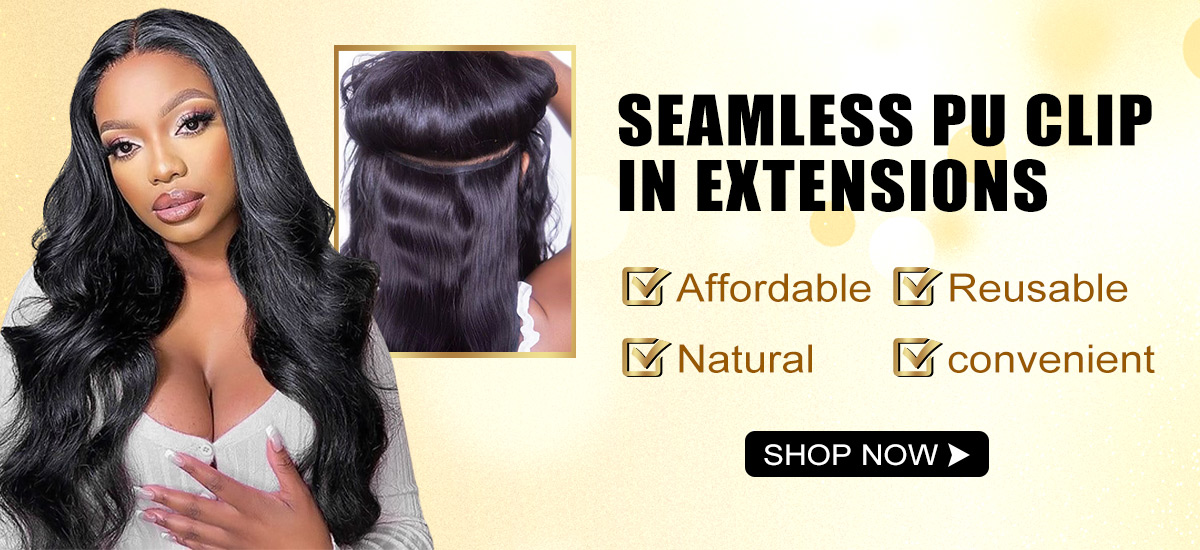 Seamless PU clip in extensions