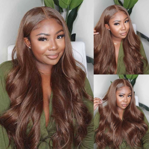 New In】13A Chocolate Straight/ Body Wave 13*4 Transparent Lace