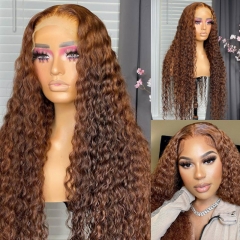 【New In】13A Chocolate Deep Wave 13*4 Transparent  Lace Frontal Wigs 180% or 250% Density Chocolate Color Lace Frontal Wig Lace Closure ULW51