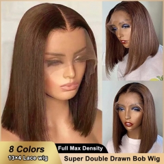 【Super Double Drawn】8 Colors 13*4 Lace Frontal Straight Bob Wig With 250% Full Max Density Affordable Price Wig ULH145