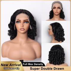 【Super Double Drawn】13x4 Lace Frontal Bob Wig #1B / #4/27 /#99J Loose Wave Wig 250% Density Lace Frontal Wig ULH134