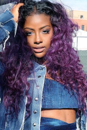 Purple Ombre hair black women
