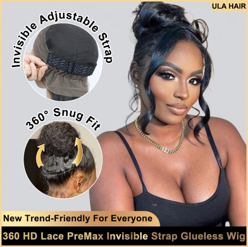 【 Invisible Strap 360 Glueless Wig】Pre Everything Snug Fit Invisible Strap 360 3D HD Glueless Lace Frontal Wear And Go Wig ULH163