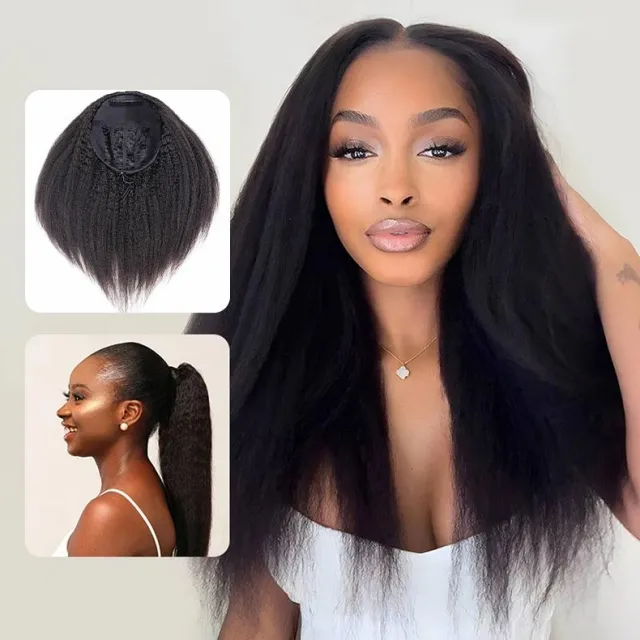 kinky straight half wig