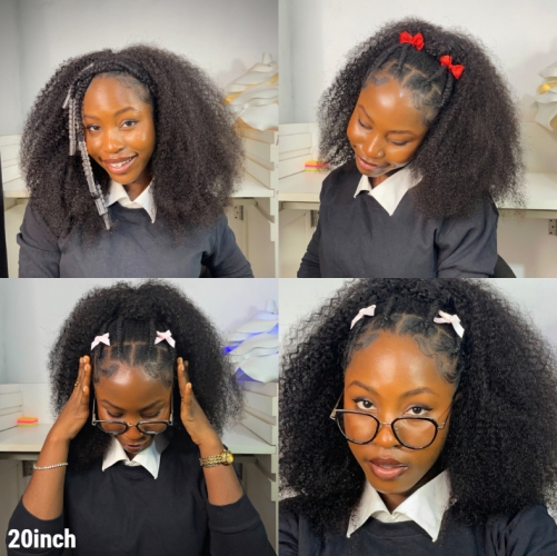 Half Wig Human Hair Jerry Curly Glueless Wigs Human Hair Curly