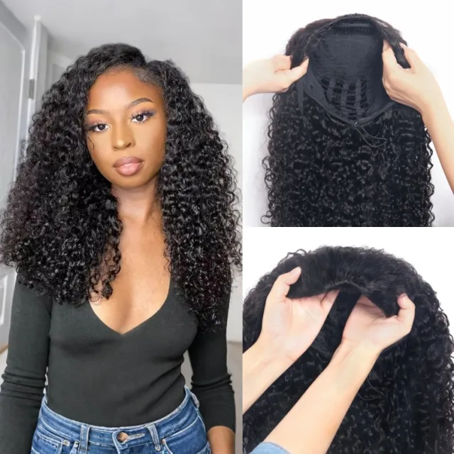 pixie curly half wig
