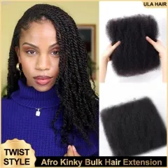 【Afro kinky Bulk】Natural Afro kinky Bulk Hair Extensions For Braiding Dreadlock Mini Twist Human Hair Style ULH262
