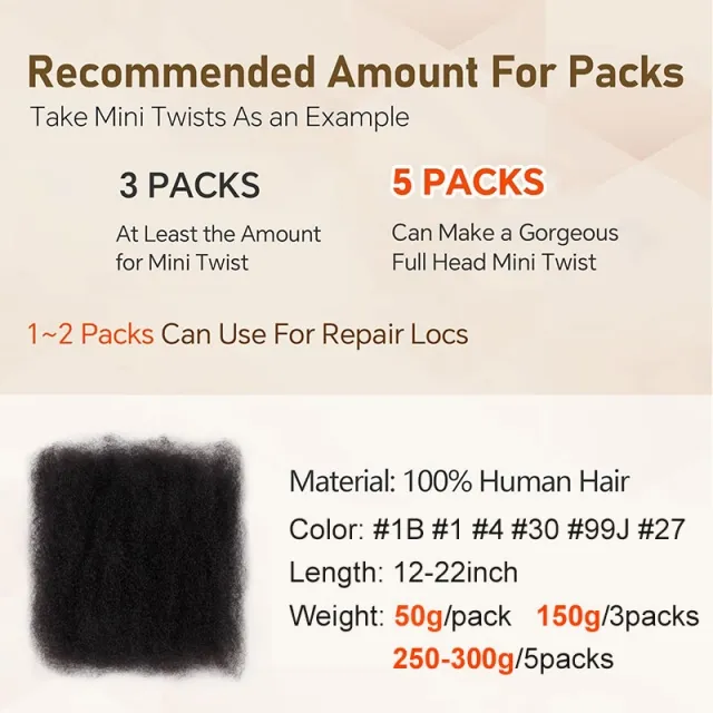 afro kinky bulk human hair