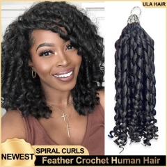 【New Arrival】Mracle Knots Crochet Braids Spiral Curl Micro Ring Loop Crochet Soft Human Hair Extension For Black Women Protective Hairstyle 5rings/pac