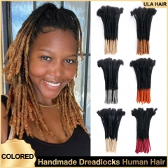 【Handmade Dreadlocks】Colored Natural 4C Human Hair Dreadlocks Loc Extensions Thickness Hair Bulk 0.6cm ULH275