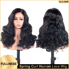 【Fullness Bouncy Curl Wig】#1B Spring Curl Wig 5*5 13*4 Lace Human Hair Wig for Black Women Glueless Lace Front Bouncy Curly Wig Natural Look ULH277