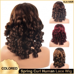 【Fullness Bouncy Curl Wig】Colored 5*5 13*4 Spring Curl Wig Human Hair for Black Women Glueless Lace Front Bouncy Curly Wig Natural Look ULH278