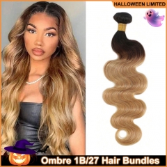 【Halloween Limited Sale】Ula hair #1b/27 Ombre Body Wave Virgin Human Hair Weave 100g/bundle