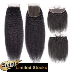 【12A 】4x4 / 13x4 Brown Lace Frontal Closure Kinky Straight / Loose Wave Natural 1B# Color Ula Hair ULC135